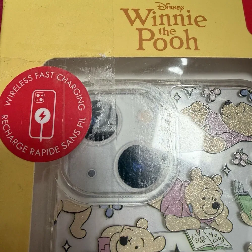 Disney Winnie The Pooh iPhone 13 / 14 / 15 Glitter Phone Case Honeypots Flowers